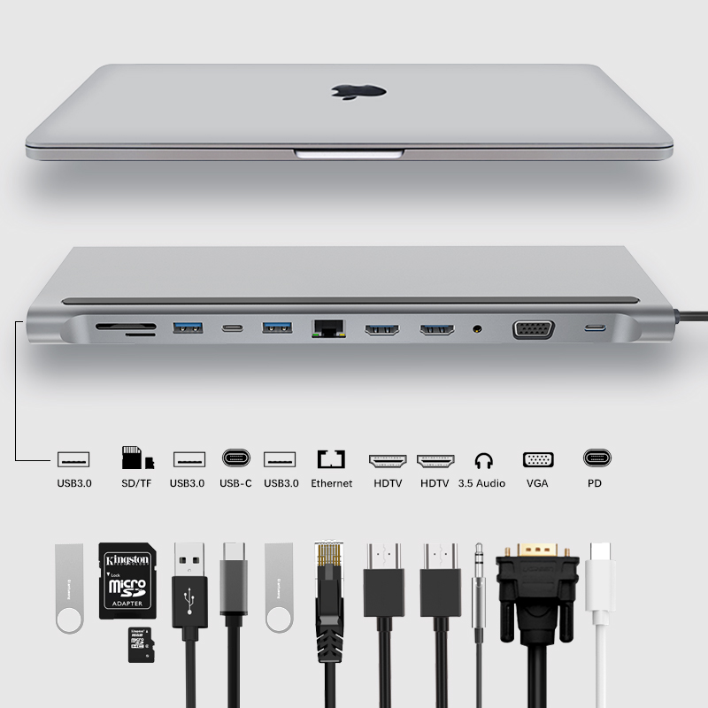 12in1 USB C Docking station , Type C multi-fuctional adapter
